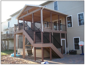 Maryland decks with railings and stairs